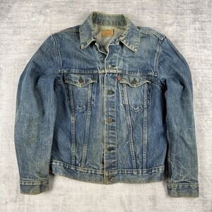Vintage Levis Jacket Mens 38 Blue Denim Jean 80s Type 3 Trucker Biker Western
